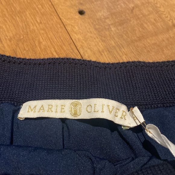 Marie Oliver Cotton Crocheted Scalloped Hem  Navy Skirt Size Medium - Picture 6 of 13